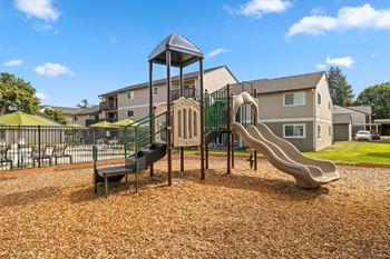 On-site playground and basketball court recreation areas